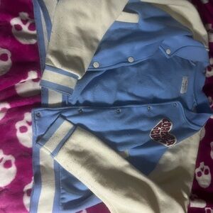 Forever 21 Blue and White Varsity Jacket
